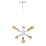 Lámpara Colgante para 6 Focos Disponible en Color Negro y Blanco (Modelo a Elegir)