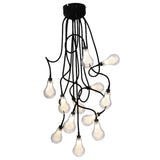 Lámpara Decorativa de Lujo en Acabado Negro con Cristal Claro