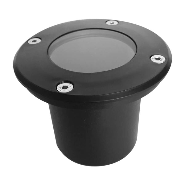 Lámpara Empotrado de Piso en Color Negro con Protección para Exterior