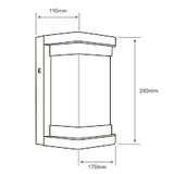 Lampara de Pared en Acabado Negro con Cristal Uso Interior