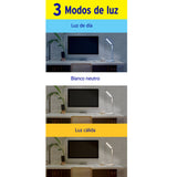 Lampara de Escritorio en Color Blanco con 3 Tonos de Luz