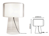 Lámpara de Lujo para Mesa en Cristal Claro con Pantalla Blanca