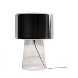 Lámpara de Lujo para Mesa en Cristal Claro con Pantalla Negra