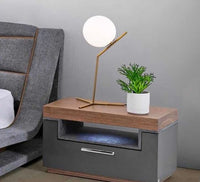Lampara de Mesa Grande en Dorado con Pequeña Esfera Color Blanco