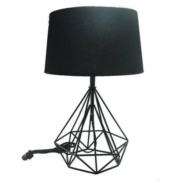 Lampara de Mesa Mediana en Metal con Acabado en Color Negro
