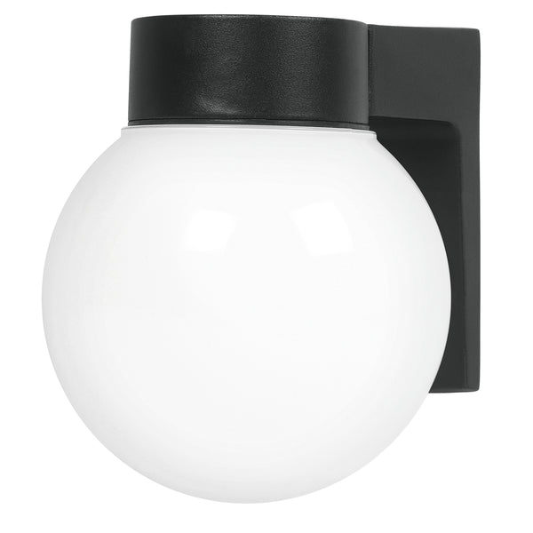 Lampara de Pared Tipo Globo en Color Blanco con Negro Uso Exterior