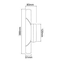 Lampara de Pared en Acabado Cristal Opalino con Cromado para 2 Focos