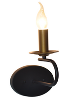 Lampara de Pared en Acabado Negro con Oro Uso Interior