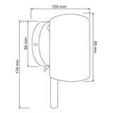 Lampara de Pared en Acabado Satinado con Cristal Opalino Uso Interior