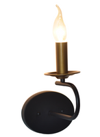 Lampara de Pared para 1 Foco en Acabado Negro/Oro