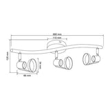 Lampara de 3 Spot Dirigibles en Acabado Satin Uso Interior