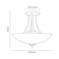 Lampara de Techo en Acabado Acero con Cristal Uso Interior