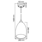 Lampara para Uso de Interior Colgante Disponible en Acabado Cristal  Ambar Y Opalino (Modelo a Elegir)