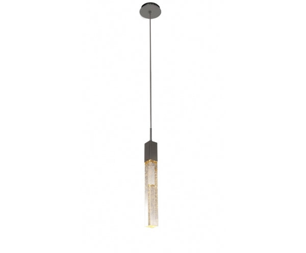 Lingote Colgante de Cristal con Acabado Cromo para Uso Interior