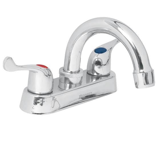 Mezcladora 4" para Lavabo Cuello Curvo con Manerales Tipo Palanca