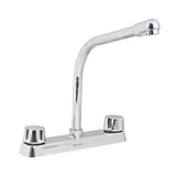 Mezcladora 8" para Fregadero Cuello Tipo Cobra Manerales Hexagonales Disponible con Cartucho Cerámico o Compresión (Modelo a Elegir)