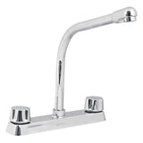 Mezcladora 8" para Fregadero Cuello Tipo Cobra Manerales Hexagonales Disponible con Cartucho Cerámico o Compresión (Modelo a Elegir)