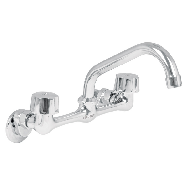 Mezcladora de 8" para Fregadero Manerales Hexagonales Cuello Corto Conexiones de Pared