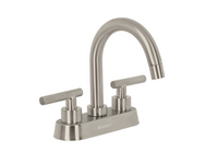 Mezcladoras 4" para Lavabo Cuello Curvo y Manerales Tipo Palanca Disponible en Color Negro Mate, Cromo y Satin (Modelo a Elegir)