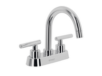 Mezcladoras 4" para Lavabo Cuello Curvo y Manerales Tipo Palanca Disponible en Color Negro Mate, Cromo y Satin (Modelo a Elegir)