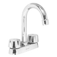 Mezcladoras 4" para Lavabo Cuello Tipo Bar Manerales Hexagonales Disponible con Cartucho Cerámico o Compresión (Modelo a Elegir)