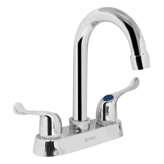 Mezcladoras 4" para Lavabo Cuello Tipo Bar Manerales Tipo Palanca