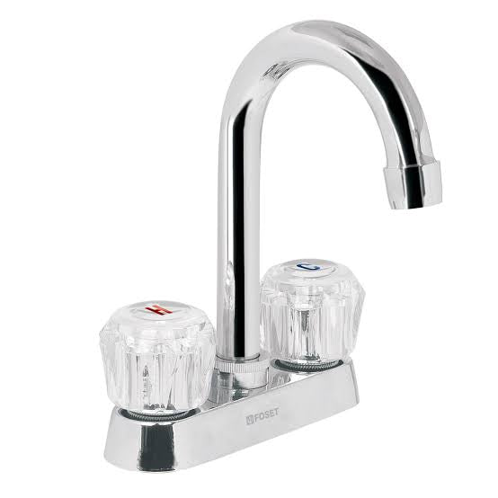 Mezcladoras 4" para Lavabo Cuello Tipo Bar Manerales de Acrilico
