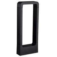 Mini Poste Tubular Rectangular con Led Integrado en Acabado Negro Uso Exterior