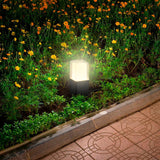 Mini Poste en Color Negro con LED Integrado en Luz Cálida