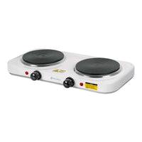 Parrillas Electricas Doble Quemador Tipo Disco Color Blanco y Negro (Modelo a Elegir)