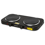 Parrillas Electricas Doble Quemador Tipo Disco Color Blanco y Negro (Modelo a Elegir)