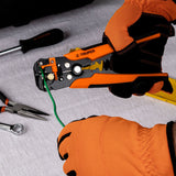 Pinza Pela Cable Automática 22 a 10 AWG en Color Naranja con Negro