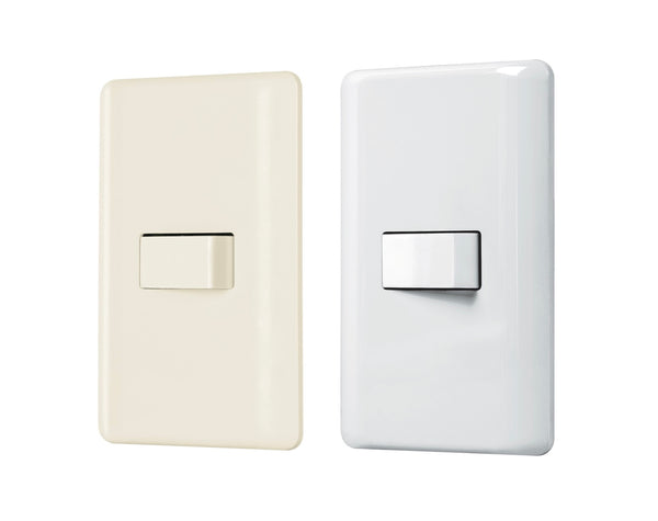 Placa con 1 Interruptor Escalera Disponible en Color Marfil y Blanco Linea Basica (Modelo a Elegir)