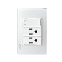 Placa con 1 Interruptor Escalera Y 2 Contacto Disponible en Color Blanco, Marfil, Menta y Negro (Modelo a Elegir)