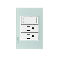 Placa con 1 Interruptor Escalera Y 2 Contacto Disponible en Color Blanco, Marfil, Menta y Negro (Modelo a Elegir)