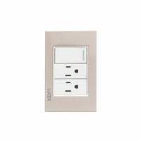 Placa con 1 Interruptor Escalera Y 2 Contacto Disponible en Color Blanco, Marfil, Menta y Negro (Modelo a Elegir)