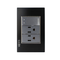 Placa con 1 Interruptor Escalera Y 2 Contacto Disponible en Color Blanco, Marfil, Menta y Negro (Modelo a Elegir)
