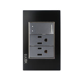 Placa con 1 Interruptor Escalera Y 2 Contacto Disponible en Color Blanco, Marfil, Menta y Negro (Modelo a Elegir)