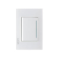 Placa con 1 Interruptor Sencillo Disponible en Color Blanco, Marfil, Menta y Negro (Modelo a Elegir)