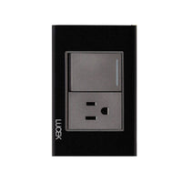 Placa con 1 Interruptor Sencillo y 1 Contacto Disponible en Color Blanco, Marfil, Menta y Negro (Modelo a Elegir)