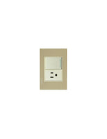 Placa con 1 Interruptor Sencillo y 1 Contacto Disponible en Color Blanco, Marfil, Menta y Negro (Modelo a Elegir)