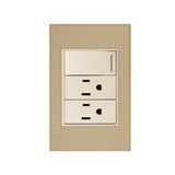 Placa con 1 Interruptor Sencillo y 2 Contactos Disponible en Color Blanco, Marfil, Menta y Negro (Modelo a Elegir)