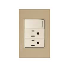 Placa con 1 Interruptor Sencillo y 2 Contactos Disponible en Color Blanco, Marfil, Menta y Negro (Modelo a Elegir)