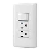 Placa con 1 Interruptor Sencillo y 2 Contactos Disponible en Color Blanco y Marfil Linea Basica (Modelo a Elegir)