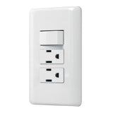 Placa con 1 Interruptor Sencillo y 2 Contactos Disponible en Color Blanco y Marfil Linea Basica (Modelo a Elegir)