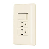 Placa con 1 Interruptor Sencillo y 2 Contactos Disponible en Color Blanco y Marfil Linea Basica (Modelo a Elegir)