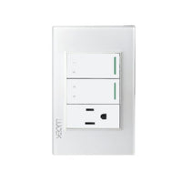 Placa con 2 Interruptores Escalera y 1 Contacto Disponible en Color Blanco, Marfil, Menta y Negro (Modelo a Elegir)