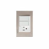 Placa con 2 Interruptores Escalera y 1 Contacto Disponible en Color Blanco, Marfil, Menta y Negro (Modelo a Elegir)