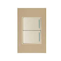 Placa con 2 Interruptores Sencillos Disponible en Color Blanco, Marfil, Menta y Negro (Modelo a Elegir)