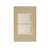Placa con 2 Interruptores Sencillos Disponible en Color Blanco, Marfil, Menta y Negro (Modelo a Elegir)